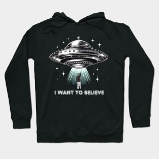 I want to believe. uap ufo sighting. lights in sky Aliens Hoodie